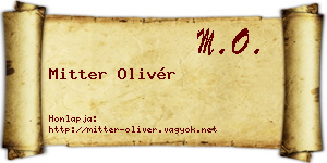 Mitter Olivér névjegykártya