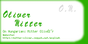 oliver mitter business card